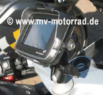 MV Navigationssystemehalter für die Lenkkopfplatte für BMW K1300S - schwarz