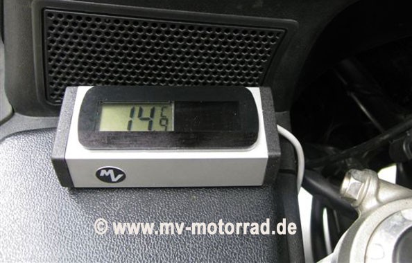 wasserdichtes Solarthermometer im Gehäuse für fast alle Motorräder - silber