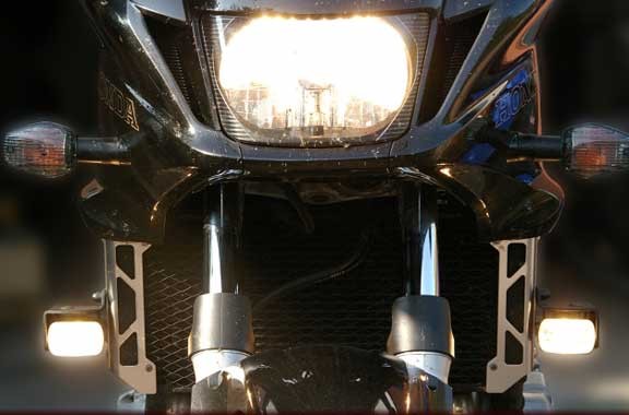 Fog Lights Honda CB for Mounting at the Radiator incl. MotoBozzo-Switch