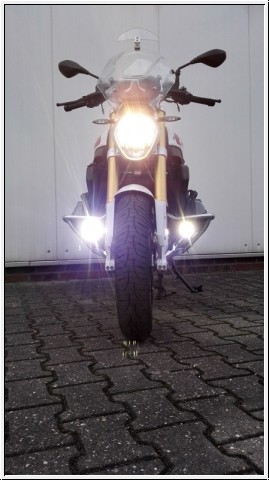 BMW R 1200/1250 R-LC LED fog lamp set (Osram lamp chip) new generation including MotoBozzo switch