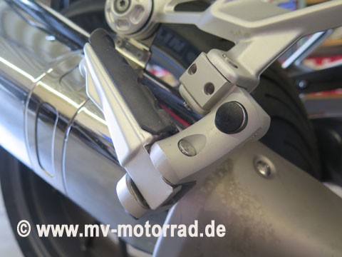 MV Lowered / Adjustable Passenger Footrest for BMW R1200R LC 2015 and R1250R LC and R1200RS LC and R1250RS LC