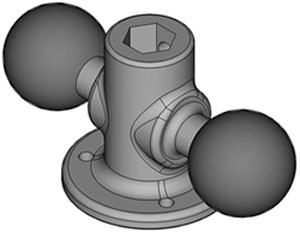 RamMount Halterung mit 2 Kugeln (RAM-B-217-1)