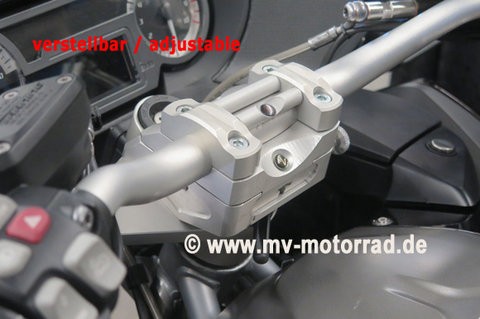 MV Piastra manubrio con offset del manubrio, compreso il manubrio,regolabile per BMW R1200RT LC e R1250RT LC