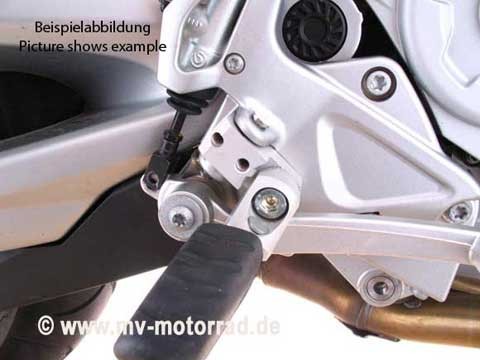 MV Lowered Rider Footrest Made to Order for All Motorcycles - with Distance Adapter