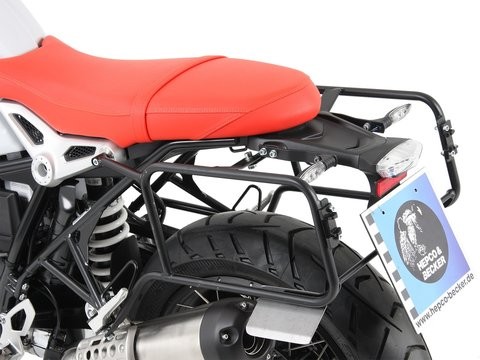 Hepco Becker Luggage Rack for Sidecases firmly mounted to BMW R nineT and Pure