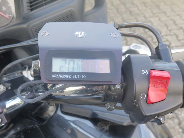 Waterproof Solar-Powered Thermometer for almost all Motorbikes - silver