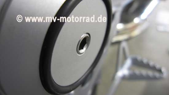 MV Bouchon couvercle pour balançoire BMW R1150R, R1200R, R1200GS à 2011, R nineT et Scrambler- anodisé argent