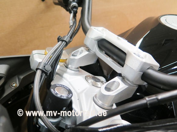 MV adaptateur de guidon BMW G310GS et G310R – 40 mm plus haut et vers le pilote