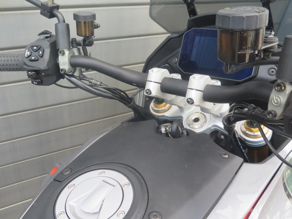 The MV Tube Style Superbike Handlebar Adapter for MotoGuzzi V100 Mandello